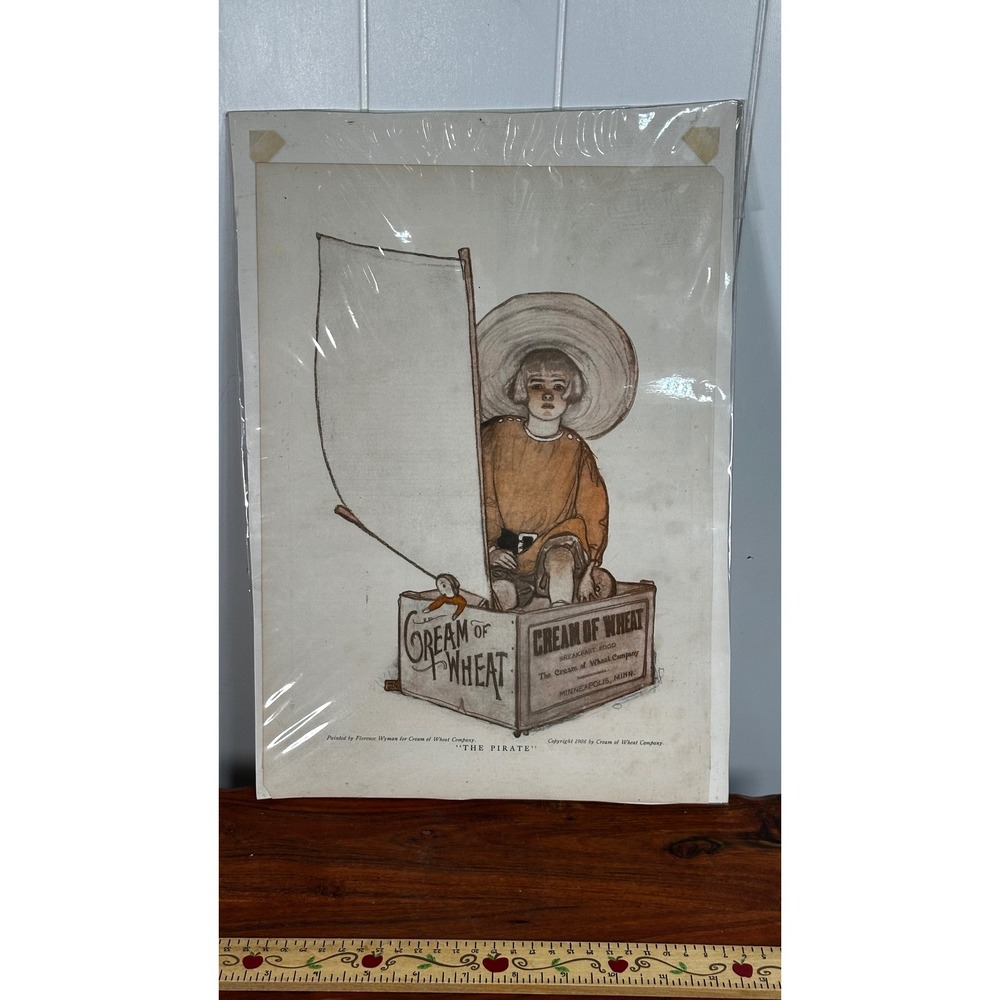 Vintage 1908 Cream of Wheat The Pirate Florence Wyman Advertising Art Print